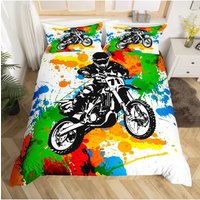 AliExpress NONE Motocross Bedding Set Full Motorcycle Racer Comforter Cover Extreme Sport Duvet Cover Dirt Bike Motor Vehicles Biker Quilt Cover