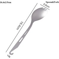 New Portable Titanium Spoon Long Handle Environmental Light Titanium Cookware Outdoor Camping Fork Outdoor Tool
