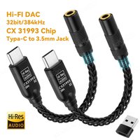HiFi Headphone Amplifier Type C to 3.5mm Adapter CX31993 Chip DAC Audio Amplifier 32b/384kHz AMP for iPhone15 Samsung