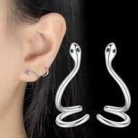 925 Sterling Silver Snake Engagement Small Stud Earrings For Women Wedding Luxury Jewelry Ladies Accessories Prevent Allergies