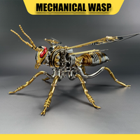 Punk 3D Wasp Stainless Steel Model Adult Assembly Kit Anti-Stress Metal Mechanical Insect Animal Toys Christmas Gift for Kids