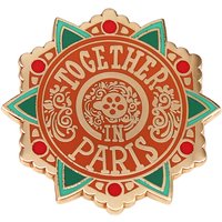 1pc "Together in Paris" Enamel Pin - Vintage French Art Nouveau Design, Romantic Travel Style for Daily Wear & Paris Lover Gifts