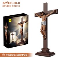 Good Friday MOC Brick Assembly Model 588pcs Creative Jesus Sculpture Building Blocks Figures Toys Home Ornament Adult Kids Gifts