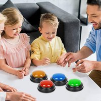 Game Buzzer 4-Piece Quick Answer Button with Lights for Kids Student Classroom Debate Competition Guessing Answering Accessories