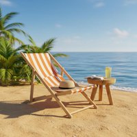 Folding Beach Lounger Foldable Wooden Deck Chair Sturdy Wood Recliner Portable Adjustable Strap Chair for Balcony, Camping