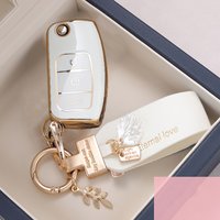 New Full Cover Soft TPU Car Key Case For Ford Focus 2 C-Max S-Max Ka Mondeo Galaxy Fiesta Flip Folding Key Bag Auto Accessories