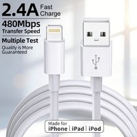 1M 2M 3M USB A to Lightning Fast Charging Cable Durable TPE Cord MFi Certified 480Mbps Compatible for IPhone14 13 12 11 X