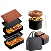 Untior Divided Lunch Box Picnic Microwave Japanese Bento Box Portable Double Layer Food Container For Kids Office Workers