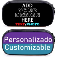 Custom Logo Photo Wallet Pencil Bag Personalized Text Name Image Pencil Box Stationary Bags Pen Storage Bag Gift