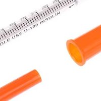 5Pcs 0.3/0.5/1ML Disposable Plastic Veterinary Syringe Orange Cap Sterile Insulin Syringe With Needles For Pet Farm Animal