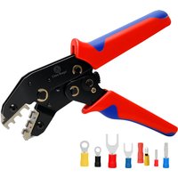 SN-02C Pre-insulated Crimp Terminal Kit Electrical Wire Connector with Multifunctional Wire Stripper Plier for Electric Wiring