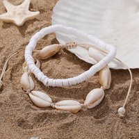 Bohemian Shell Starfish White Beaded Anklet Irregular Adjustable Beach Summer Women Jewelry