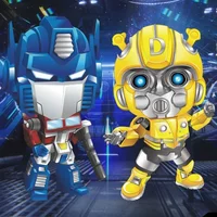 Transformerss Action Figure Optimus Prime Bumblebee Q Version Model Dolls Deformable Robot Kids Toys Room Decoration Gifts