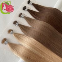 14A Nano Ring Tip Human Hair double drawn Real Remy Natural European Human Hair Extensions brown color 18-30Inch 100% human hair