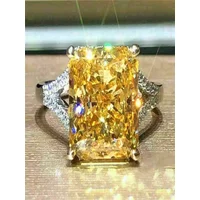 2025 Luxury Simple Big Rectangle Zirconia Rings for Women High Quality Fashion Wedding Party Jewelry Valentine's Day Gift Hot