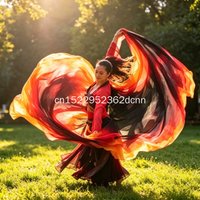 New Belly Dance Scarf Silk Veils Bellydance Veil Shawls Women Light Hand Thrown Scarf Shawl Gradient Veil Dance Performance