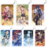 Loen Store Genshin Impact Albedo Diona Razor Mika Diluc Noelle Fischl square Acrylic keychain cute Bag pendant Boys girls gift