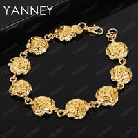 925 Sterling Silver 18K Gold 8 Inches Delicate Rose Bracelet For Women Charm Party Gift Fashion Jewelry