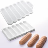 Chocolate Puff Silicone Mold Eclair Dessert Baking Tools Long Strip Puff Cake Mold Pastry Silicone Bakeware Kitchen Supplies