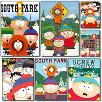 S-South P-Park Comedy Animated Movie Poster Poster Painting Wall Art Mural for Living Room Home Decor and Gifts