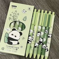 6Pcs/Set Cute Panda Gel Pens 0.5mm Quick Dry Smooth Writing Black Ink Gel Pens Kawaii Stationery Gift for Kids Back to School