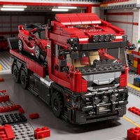Heavy Transport Truck and Sports Car Building Block Model, High Difficulty for Adults, Birthday Gift, Christmas Gift