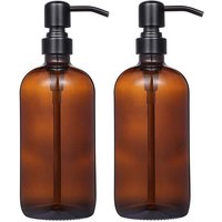 HOT SALE Glass 18 Oz Hand Glass Bottle Stainless Steel Push-Type Dispensing Bottle Soap Dispenser