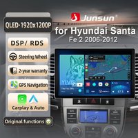 Junsun für Hyundai Santa Fe 2 2006-2012 9 Zoll 4GB 64GB Android 13 Autoradio GPS Navigation Carplay DSP Bluetooth FM Lenkradbedienung Unterstützung USB AUX Eingang Rückfahrkamera Bereit 1080P Video
