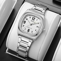 TPW Big number easy to read luminous dail and hands Minimalism Watch For Women 1.299 inch Case with Stainless Steel Strap