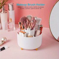360° Rotating Makeup Organizer, Large Capacity Cosmetic Brush Holder, Lipstick Eyebrow Pencil Storage Box for Vanity Desktop