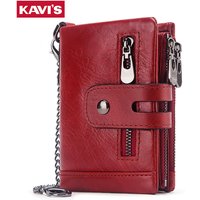 Mode Frauen Brieftasche Aus Echtem Leder Weibliche Kupplung Brieftaschen Haspe Doppel-reißverschluss Design Kurze Münzfach ID Karte Halter Geldbörse