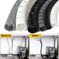 1.5/2m 10/16 mm Flexible Spiral Cable Organizer Storage Pipe Cord Protector Management Cable Winder Desk Tidy Cable Accessories