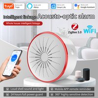 Tuya WiFi ZigBee Smart Alarm Siren Intelligent Sound and Light Alarm Home Security System Alexa Google Assistant Voice Control
