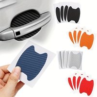 4 Pieces of Car Door Handle Protective Film, Carbon Fiber Stickers, Scratch Resistant Covers, Exterior Accessories,Car Film