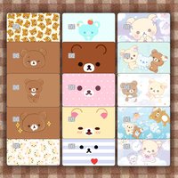 Kawaii Kiiroitori Credit Card Skin Sticker Cute Bear Matte Stickers for VISA JCB MasterCard and Other IC Magnetic Cards