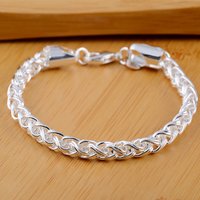 Hot Retro Twisting Circle Chain 925 Sterling Silver Bracelet For Woman Popular Wedding Party Christmas Gifts Fashion Jewelry