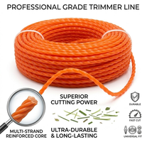 Grass Trimmer Line, 2.4mm-4mm Nylon Strimmer Line, Spiral Brush Cutter Rope for Garden Mower, Professional Trimming Cord