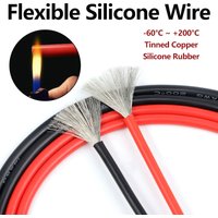 10M Flexible Silicone Cable 30/28/26/24/22/20/18/16/14/12/10AWG Heat-resistant Tinned Copper Car Battery Wiring Cable Soft Wires