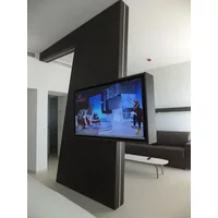 360-Degree Swivel Stand for LCD LED Televisions Black+Metal TV Wall Mount Bracket with Bubble Level