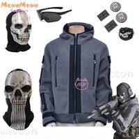 Call of Duty Cosplay Jacket TF141 Team Uniform Ghost Combat Suit Men Hoodies Glasses Halloween Costumes Ghosts Skeletons Masks