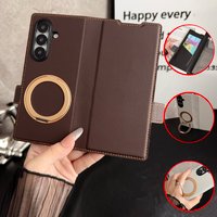 360°Full Protection Rotating Bracket Wallet Card Slot For Magsafe Magnetic Wireless Charging Case For Samsung Z Fold 7 6 5 4 3