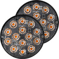 2pcs Led Strobe Warning Light Strobe Grille Flashing Truck Lamp Amber Traffic Light 12V 24V Round Car Light Side Maker Lights