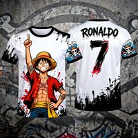 Summer 2026 One Piece Lufei "7 Linkage" Sports 3D Printing Breathable Quick Dry T-shirt for Men and Women Parent-child Top