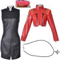 Anime Katsuragi Misato Leather Coat Cosplay Costume Hoodie Jacket Custom Made