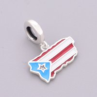 Fit Original Charm Bracelet 925 Silver Chile St Kitts Nevis Texas Puerto Rico Argentina Netherlands Flag Bead For Girl Berloque