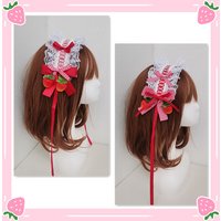 Lolita headband Cute sweet strawberry hairband Japanese girl red KC hair ornament Anime headdress