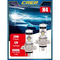 Car Headlights H4 9003LED Headlight Bulb 12V-24V 100W High and Low Beam 6000K White Light with Lens Canbus Error Exempts