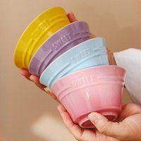 300ML Rainbow Gradient Color Dishes Rice Bowl Tableware Japanese Ramen Bowls Kitchen Dessert Salad Steamed Egg Bowl Tableware
