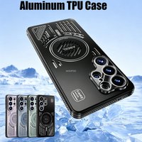 Hollow-out design Aluminum Back TPU Case For Samsung Galaxy 26 S25 Ultra Plus S25 Edge Magnetic Wireless Charging