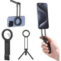 Alloy Phone Tripod Carabiner-Mounted For iPhone Portable Dual-sided Magnetic Tripod Desk Mount Phone Handle Holder